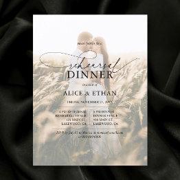 Small Budget Chic Script Photo Rehearsal Dinner Invitation Postinvitations Front View