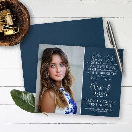 Small Budget Christian Bible Verse Graduation Photo Front View