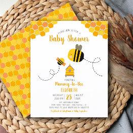 Small Budget Cute Mommy To Bee Baby Shower Invitation Front View
