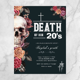 Small Budget "death Of Her 20s" 30th Birthday Invitation Postinvitations Front View