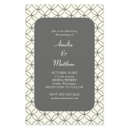 Small Budget Elegant Black White Line Wedding Invite Front View