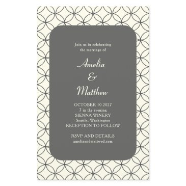 budget elegant black white line wedding invite