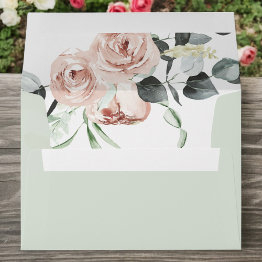Small Budget Eucalyptus Floral Greenery Wedding Envelope Front View