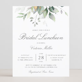 Small Budget Eucalyptus Leaves Bridal Luncheon Front View