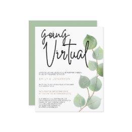 Small Budget Eucalyptus Leaves Script Virtual Wedding Front View