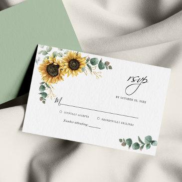 budget eucalyptus sunflower floral rsvp invitations