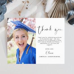 Small Budget Graduation Photo Minimalist Thank You Invitations Flyer Front View