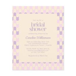 Small Budget Groovy Pink Purple Retro Bridal Shower Front View