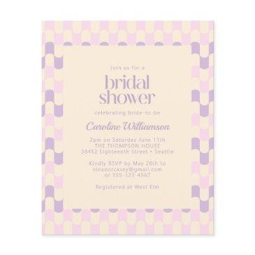 budget groovy pink purple retro bridal shower