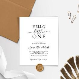Small Budget Hello Little One Baby Shower Invitation Front View