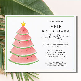 Small Budget Mele Kalikimaka Party Invitation Front View