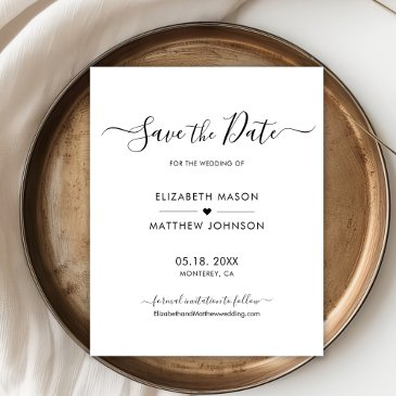 budget minimalist elegant script save the date