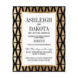 Small Budget Modern Gold & Black Geometric Wedding Front View