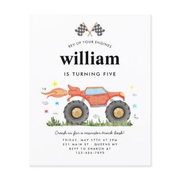 budget monster truck bash race flags kids birthday