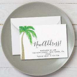 Small Budget New Address Palm Tree Moving Announcement Front View
