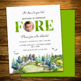 Small Budget Par-tee 4th Birthday First Birthday Photo Flyer Front View