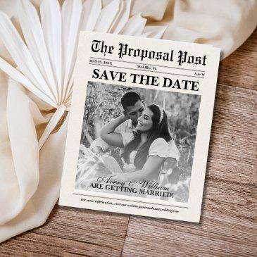 budget photo newspaper wedding save the date