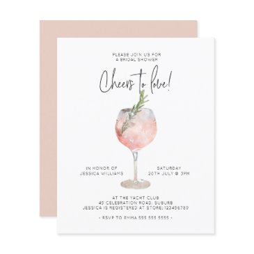 budget pink cheers to love bridal shower invite