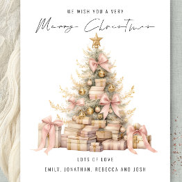 Small Budget Rose Gold Tree 2026 Calendar Christmas Front View