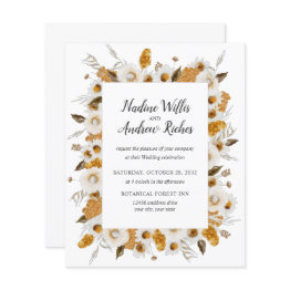 Small Budget Rustic Chamomile Mimosa Frame Wedding Front View