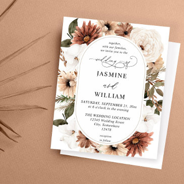 budget rustic neutral boho floral wedding