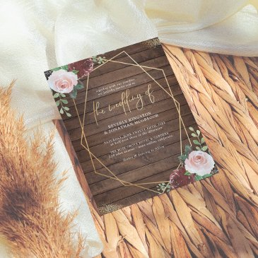 budget rustic wood burgundy & geometric wedding