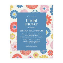 Small Budget Scandi Boho Folk Flower Blue Bridal Shower Front View
