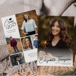 Small Budget Script Name Photo Graduation Announcement Front View