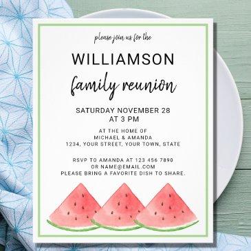 budget summer family reunion watermelon invitation flyer