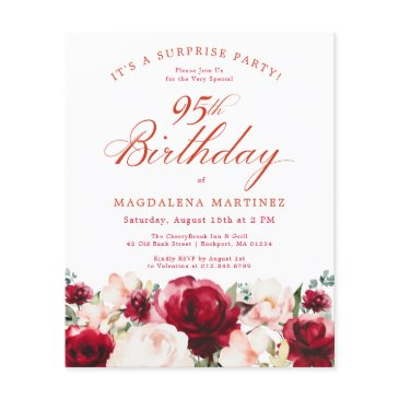 budget surprise party 95th birthday pink red rose