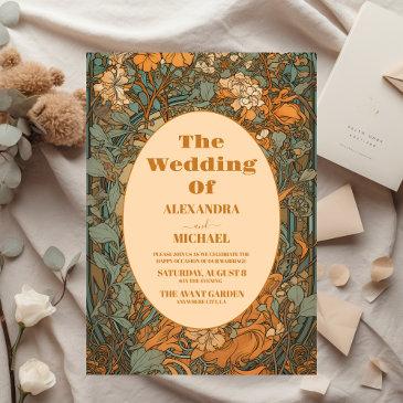 budget terracotta floral art nouveau wedding