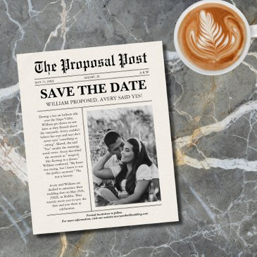 budget unique wedding newspaper save the date