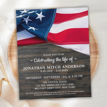 budget veteran patriotic celebration of life invit