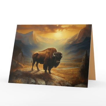 buffalo bison sunset silhouette invitations
