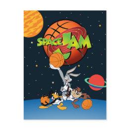 Small Bugs Bunny™, Daffy Duck™, & Taz™ Space Jam™ Logo Invitation Postinvitations Front View