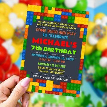 building blocks invitation for birthday party