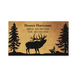 Small Bull Elk Hunter Outfitters Professional Business Invitations Front View