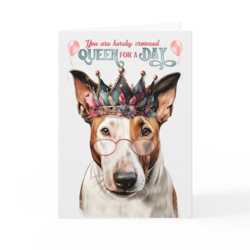 bull terrier dog queen for a day funny birthday invitations