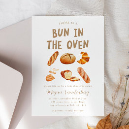 Small Bun In The Oven Baby Shower Invitation Front View