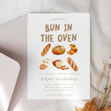 bun in the oven baby shower invitation