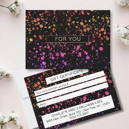 Small Bunte Kleckse Business Certificate Invitations Front View