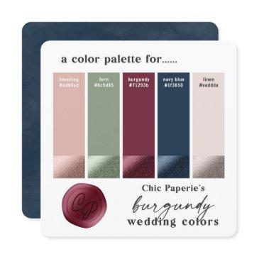 burgundy & navy classic wedding color palette invitations
