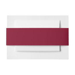Small Burgundy Solid Color Invitation Belly Band Front View
