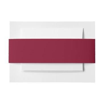 burgundy solid color invitation belly band