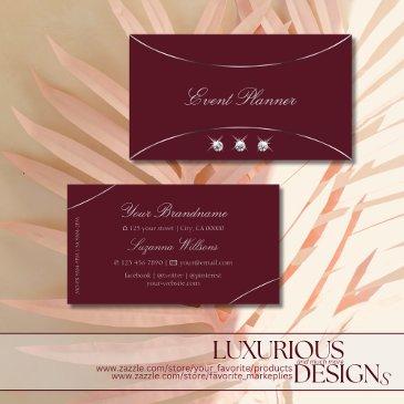burgundy with silver decor and diamonds luxurious business invitations