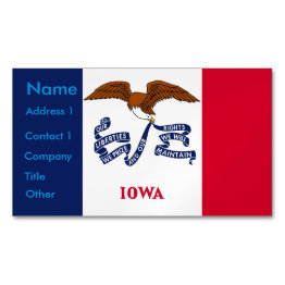 Small Business Invitations Magnet With Flag Of Iowa Front View