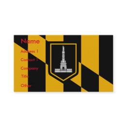 Small Business Invitations With Flag Of Baltimore, U.s.a. Front View