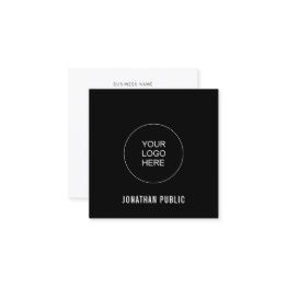Small Business Invitations Black & White Elegant Template Front View