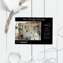 Small Business Event | Black Modern Minimalist Photo Invitation Front View
