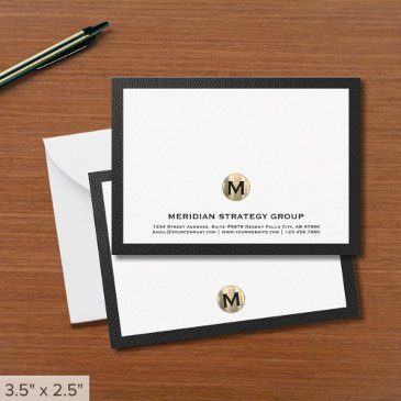 business monogram note invitations